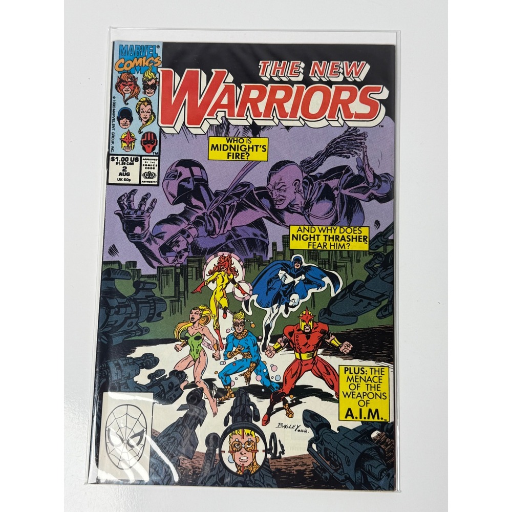 The New Warriors 2 1990 Marvel Comics 1st Midnight's Fire Mark Bagley Cover